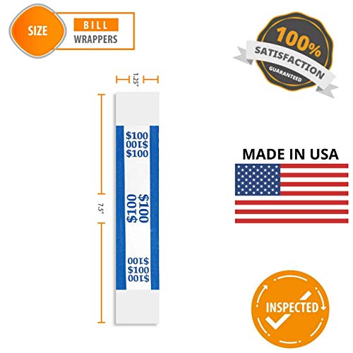 Money Bands Currency Sleeves Straps - Made in USA (Pack of 330 for $100) Self-Adhesive Money Wrappers for Bills Color Coded Wraps Meets ABA Standards, 7.5 x 1.25 inches - Counter Recyclable Kraft Pape - Thumbnail 4
