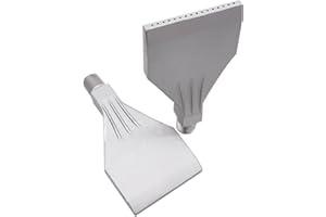 Aopin Stainless Steel Flat Nozzle Male Thread 1/4" BSPT Gas Nozzle, Air Knife, 16 Hole Dust Blowing Nozzle, Blower, Compressed Air Silver 2Pcs