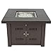 Gas Outdoor Fire Pit Table with Hammered-Antique-Bronze Finish and Fire Pit Cover Included