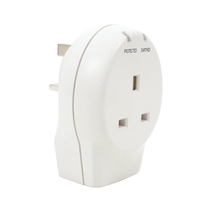 One Socket Single Surge Protector 10A Mains Power Adaptor Plug White