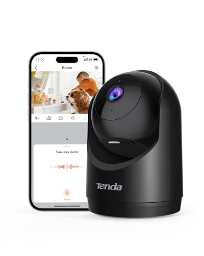 Caméra de Sécurité Intérieure 2K CP3 V3.0 Noire, WiFi 6 360° avec Audio Bidirectionnel, Vision Nocturne, Détection de Mouvement, Alarmes et Notifications Push, pour Bébés et Animaux Domestiques