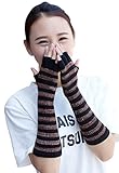Womens Ladies Long Fingerless Gloves