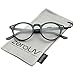 zeroUV Retro Keyhole Nose Bridge Clear Lens P3 Round Glasses 46mm (Matte Black/Clear)