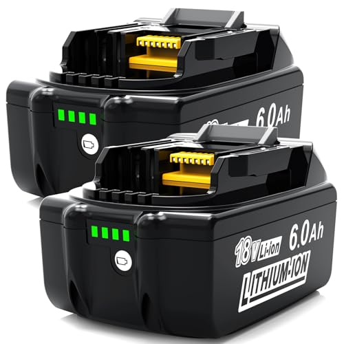 Leyootoolelec Battery 6Ah Replacement for Makita 18v: 2Packs Lithium-ion Batteries Compatible with 18 Volt BL1860B BL1850B BL1840B BL1830B BL1815B BL1860 BL1850 LXT