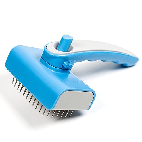 Pet Self Cleaning Slicker Brush,Horsky Dog Cat Hair Grooming Comb for Small and Large Pet,Works with Short and Long Hair,Easy to Removes Tangled Knot/Mats/Undercoat/Loose Hair Blue