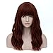 Women's Auburn Wavy Wig with Bangs Middle Length Synthetic Wigs for Daily Use or Costume (Auburn)