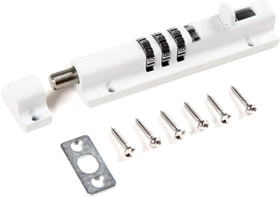 Combination Locking Bolt,Zinc+Stainless Steel Pin, 4Dial Combination