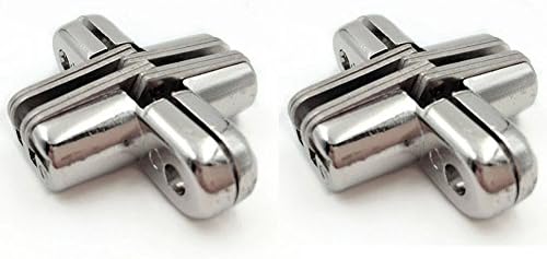 Multi-function Hidden Hinge,2pcs Hidden Hinge Stainless Steel Invisible Hinges Concealed Barrel Wooden Box (Silver) (35x45x18mm）(354518mm)