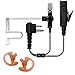 MaximalPower 2-Wire Headset with Clear Coil Tube, Earbud, PTT Mic Plus Left/Right Medium Earmolds
