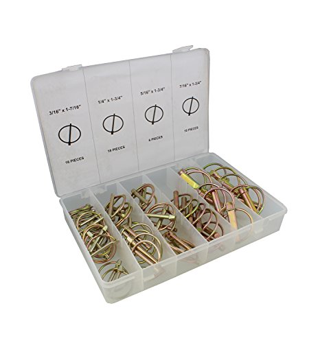 ABN Spring-Loaded Lynch Pin 50-Piece Assortment Kit - L Pin Fastener Set - Boat, Bike, Tractor L-Pins Trailer Hitch Lock
