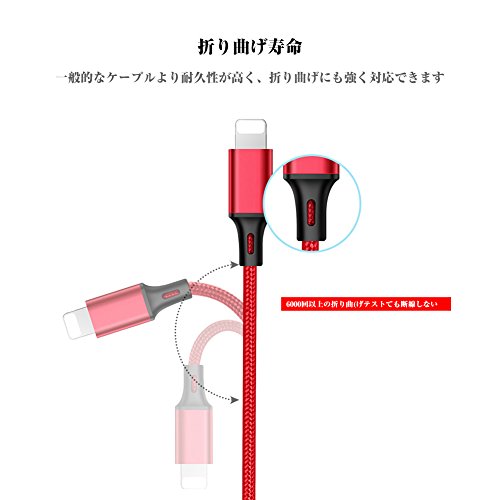 Short Phone Cable/Phone Charger Cable (3 Pack 0.8ft), CICINIO Fast Charging USB Cord Compatible with Phone X XS Max XR / 8/8 Plus / 7/7 Plus / 6/6 Plus / 5S/SE/Pad/Pod and More Red