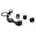 INCART Universal Stainless Steel (4pcs) Car Tire Valve Stem Air Caps Cover + (1pcs) Wrench Keychain for Lexus Black