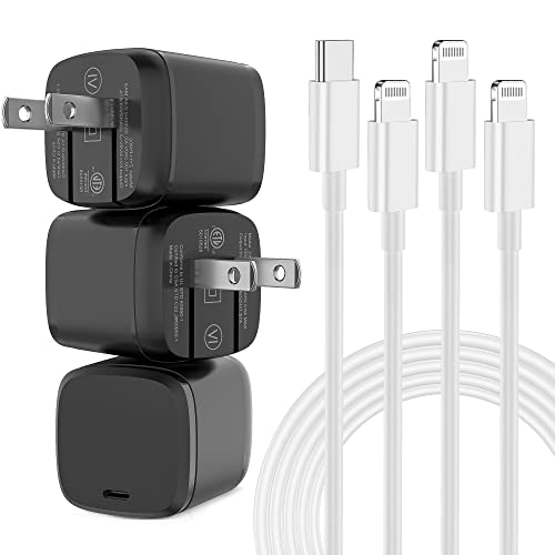 iPhone Charger Fast Charging Block 3 Pack [Apple Certified] 20W USB C