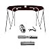MSC 3 Bow 4 Bow Bimini Top Boat Cover with Rear Support Pole and Storage Boot(Burgundy, 3 Bow 6'L x 46