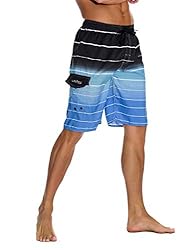 unitop Men's Bathing Shorts Quick Dry Striped Beach