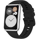 MARGOUN Compatible with Huawei Watch Fit 2 Strap, Adjustable Silicone Sport Watch Bands Replacement Wristband Men Women (black)