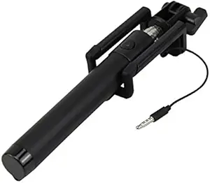 Selfie Stick,Compact and Extendable Selfie Stick Built-in Wired Remote shutter Selfie Stick for iPhones, Android Phones (Samsung Galaxy S6, S7, Note5, LG G4,G5..) (Black)