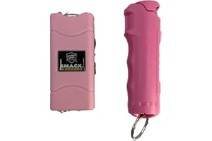 STREET WISE SECURITY PRODUCTS Streetwise Self-Defense Key Chain Combo - Smack Stun Gun & Sticky Pepper Gel, Mini USB Charged with LED Flashlight, Safety Switch, Women's Protection Kit