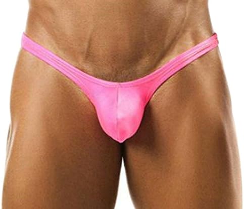 Macondoo Mens Low Rise Sexy G-Strings Thongs Underwear Stretch Brief Pink S