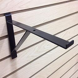12" Black Heavy Duty Slatwall Shelf Bracket with