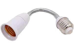 E26 Bulb Socket Extension Adapter, 90° Vertical & 350° Horizontal Rotatable, Outlet Converter with Plug for Lamps
