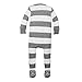 Burt's Bees Baby Baby 1-Pack Unisex Pajamas, Zip-Front Non-Slip Footed Sleeper Pjs, Organic Cotton, Grey Rugby Stripes, 18 Months