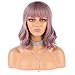 eNilecor Purple Wig Short Colorful Curly Curly Wavy Bob Wigs with Air Bangs 14