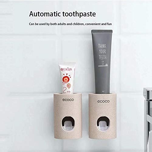 Automatic Toothpaste Dispenser Set with Wall Mounted Hands Free Toothpaste Squeezer for Kids and Adult