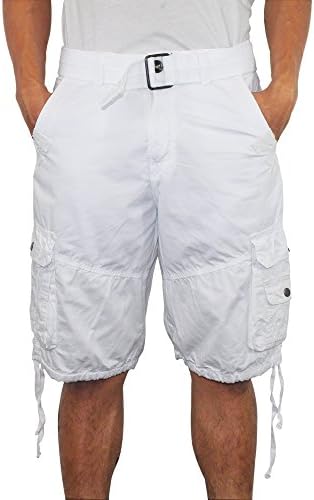 Infringment Men's Cargo Shorts Size 30 - 40 Classic Fit Short (40, White)