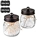 Amolliar Mason Jar Bathroom Vanity Organizer - Rustic Farmhouse Decor Bronze Bathroom Accessories -- Qtip Dispenser Holder Canister Glass for Q-tips,Cotton Swabs,Rounds,Ball,Flossers / Bronze,2-Pack