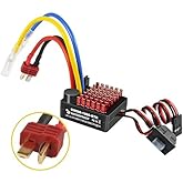 9IMOD WP 1060 2-3s 60A Brushed ESC [T Plug] Waterproof Brushed Electronic Speed Controller with Switch Mode BEC, RC ESC for 1/10 Scale RC Crawler Car Trucks