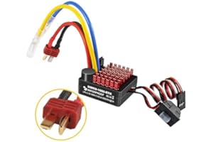 9IMOD WP 1060 2-3s 60A Brushed ESC [T Plug] Waterproof Brushed Electronic Speed Controller with Switch Mode BEC, RC ESC for 1/10 Scale RC Crawler Car Trucks