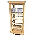 Ikee Design Natural Wood Rotating Jewelry Tower, Earring and Earring Card Storage Display Holder Stand for Store, Showcase, Tradeshow and Home, 7