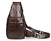 Yilen Casual Daypack Top Grain Genuine Leather Sling Shoulder Backpack with Front Buckle Chest Bag(Coffee)