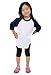Kids Raglan T Shirts 3/4 Baseball Sleeves Baby (XS (3-4 Yrs 4T), White / Navy)