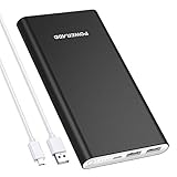 POWERADD 2ND Gen Pilot 2GS 10000mAh Power Bank, Dual USB Port Portable Charger 3.4A High-Speed Charge for iPhone, Samsung Galaxy, Other Smartphone and Tablet - Black (Apple Cable Not Included)