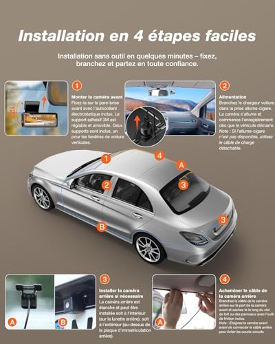 iZEEKER 4K Car Dashcam, Built-in Wi-Fi 6, Free 32G SD Card, 4K+1080P Dual Camera, 2.99" IPS Screen, App Control, Night Vision, G Sensor, Loop Recording, 24H Parking Mode