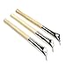 BCP Set of 3pcs Wood Handle Stainless Steel Printing Batik Knives Pens Pottery Clay Sculpture Wax Tools Set