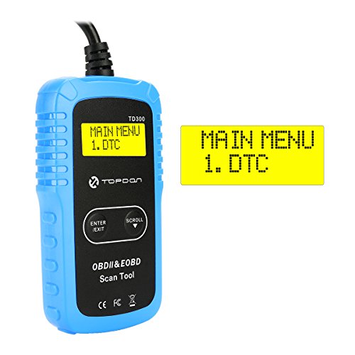TT TOPDON Car Diagnostic Scan Tool, TD300 Code Reader for Check Engine Light Turnoff, I/M Readiness Check, Coming with 7000 DTC Definitions Dictionary on Manual and Blue Main Unit (Packing) - Thumbnail 3