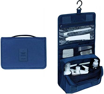 IWin Mall Toiletry Bag Multifunction Cosmetic Bag Portable Makeup Pouch Waterproof Travel Hanging Organizer Bag for Women Girls (dark blue)
