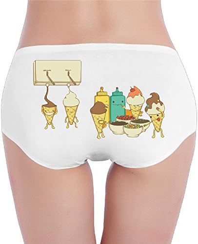 Cute Cartoon Ice Cream Hair Fun Underwear Comfortable No Lines White Large