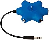 AmazonBasics 5-Way Multi Headphone Audio Splitter Connector, Blue
