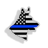 German Shepard Head K9 Blue Line American Flag Subdued Sticker Decal for Car Truck Laptop Cup