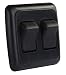 JR Products 12235 Black Double SPST On-Off Switch with Bezel primary