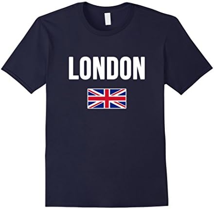 Mens London England T-shirt English Souvenir Uk Flag British Tee XL Navy
