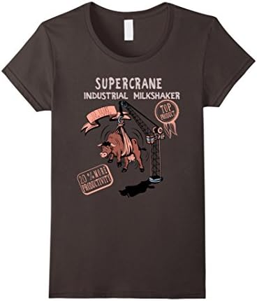 Women's Cow Industrial Milkshake Machine T-Shirt XL Asphalt