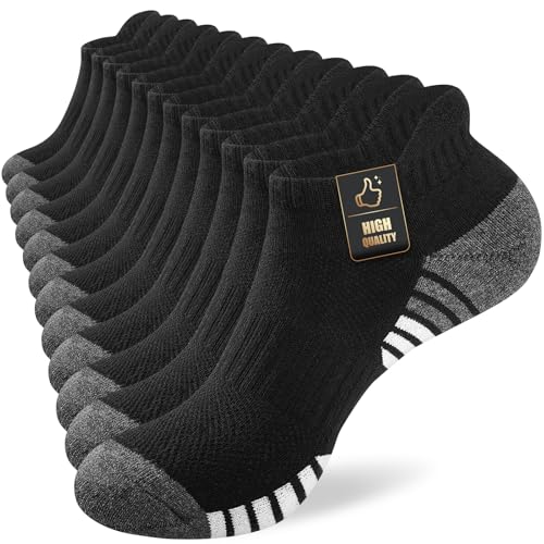 SockWaddles Running Socks Cushioned Ankle Trainer Socks for Men Women Cotton Low Cut Breathable Athletic Sports Socks (6/10 Pairs)