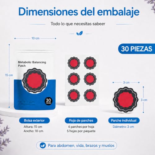 60 Piezas Parches Adelgazantes Abdomen, Parches Para Adelgazar, Invisible y Suave en la Piel, Calmante Suave para Todos los Tipos de Cuerpo