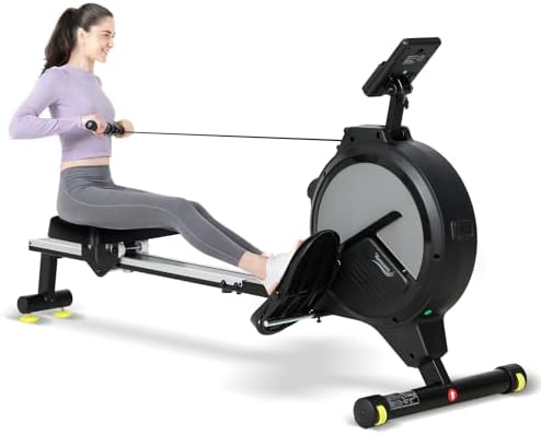 Vogatore per Casa con 16 Livelli di Resistenza, Vogatore Magnetico con Schermo LCD Supporto per Smartphone, NV-1791