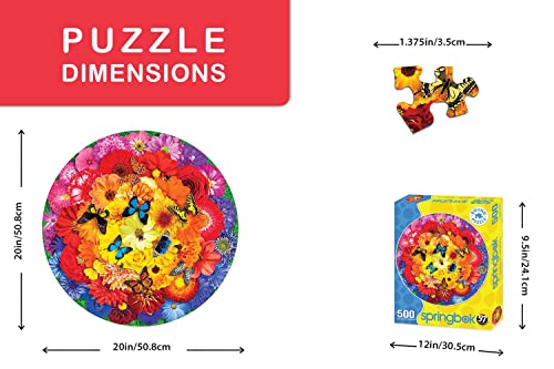 Springbok 500 Piece Round Puzzle - Illuminated Marbles Jigsaw Made In USA